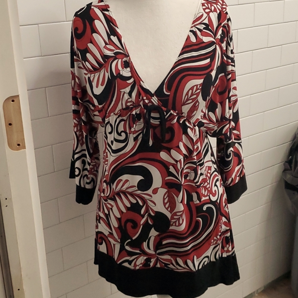 EUC Boho tunic from COIN  deep V flowy top
